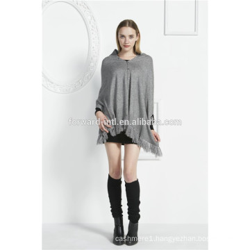 Fashion women pure cashmere knitted poncho